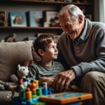 A Grandfather Is Hanging Out With His Grandson