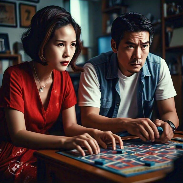 A Husband And Wife Playing A Game