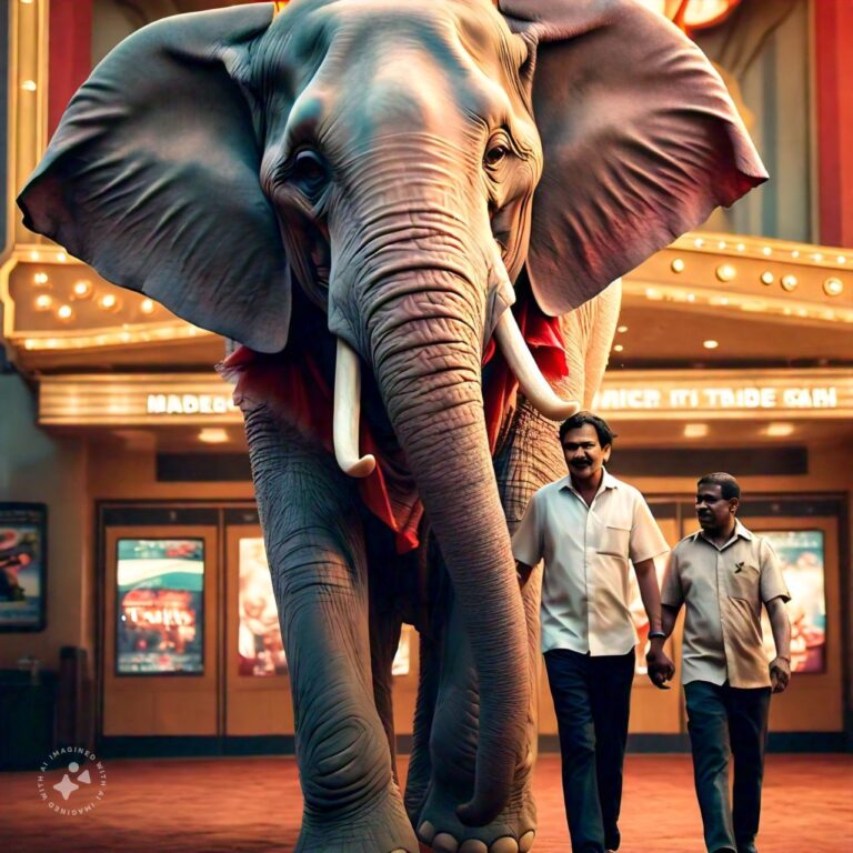 A Man With An Elephant Walks Into A Movie Theatre