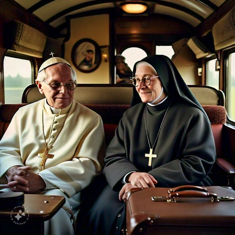 A nun and a priest were traveling