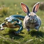 A Snake And A Rabbit Were Racing