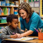 A teacher was helping one of her kids