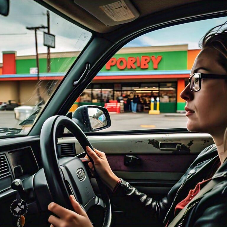 A Woman Drove To The Local Grocery Store