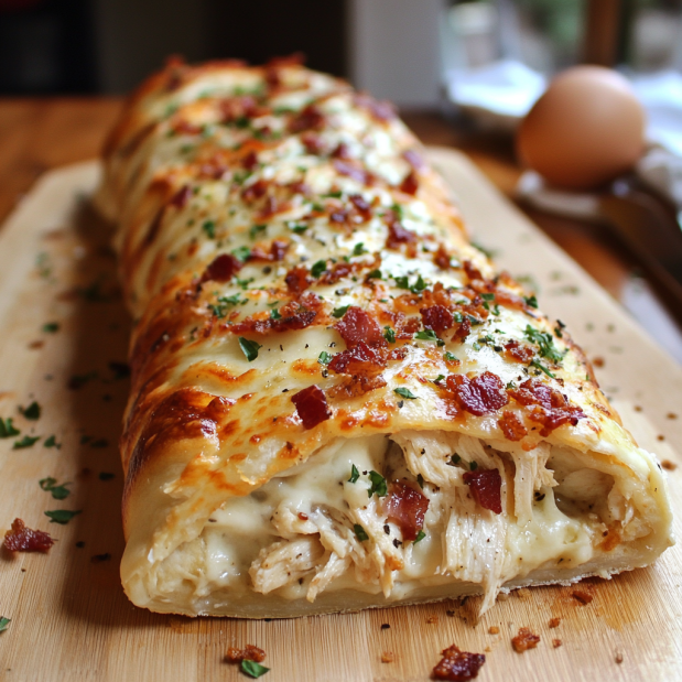 Chicken Bacon Ranch Stromboli